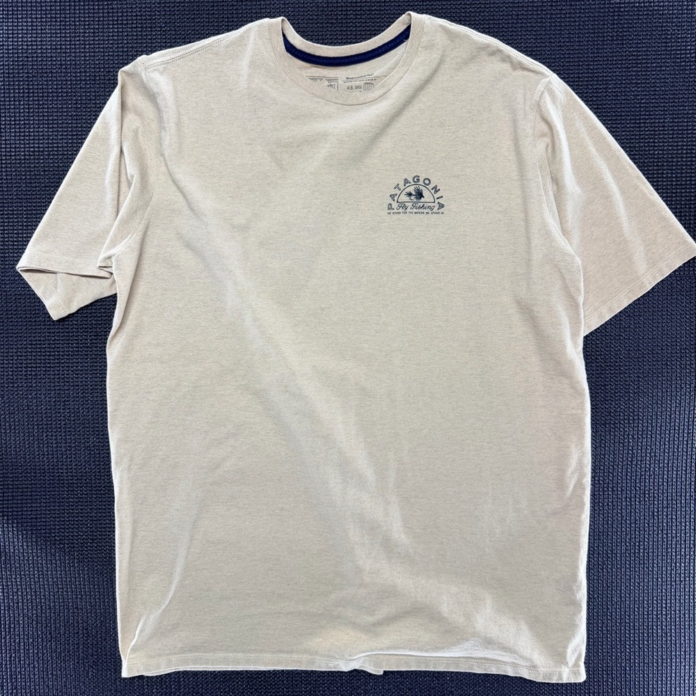 Patagonia Men's Light Cream Short-Sleeve Logo Tee